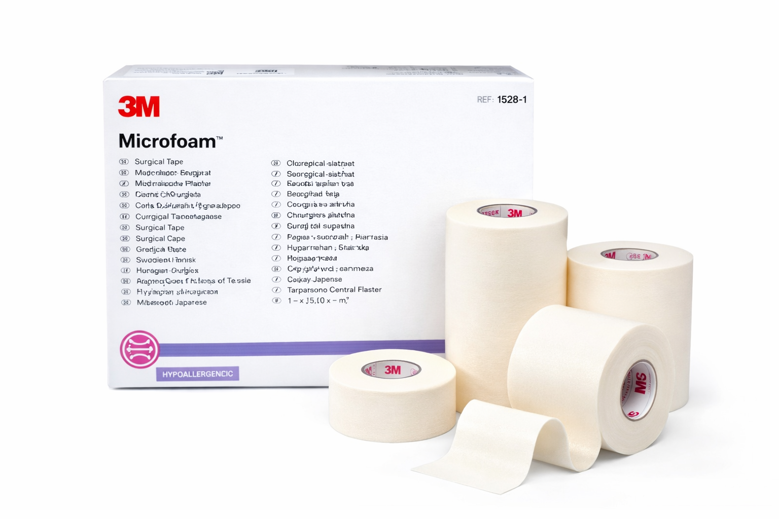 3M™ Microfoam elastická náplasťová bandáž 2,5cmx5m (12ks)