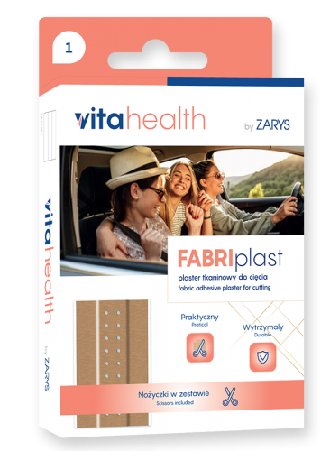 VitaHealth – FABRIplast náplasť textilná na strihanie + nožnice