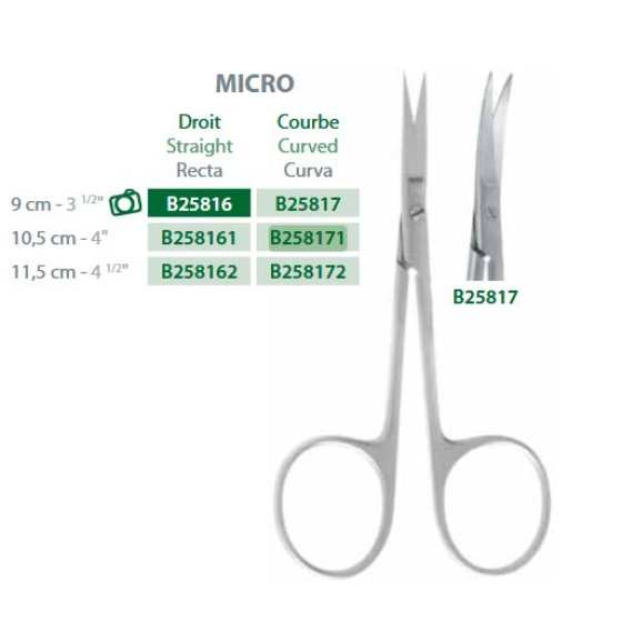 Chirurgické nůžky MICRO zahnuté 10,5cm