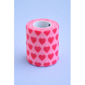 yellowBAND kohezivní bandáž 5cm x 4,5m, růžová srdíčka (12ks/bal)(288ks/kart) 