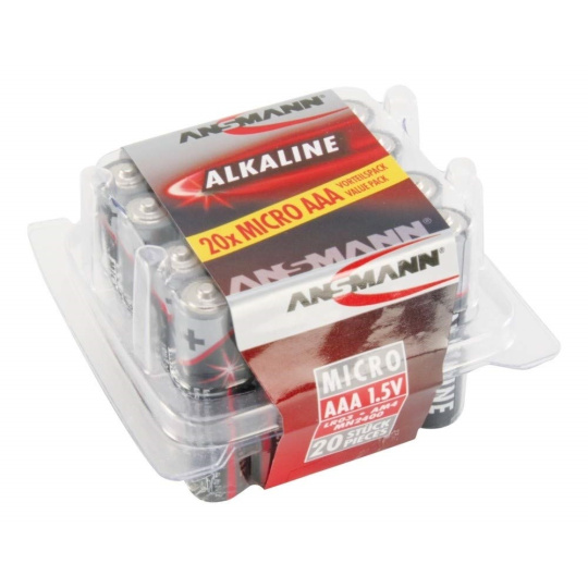 Baterie microtužková alkalická ANSMANN LR03 (AAA) / Box 20ks
