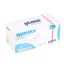 DAMSILK USP 2-0/75cm/jehla 26mm, 3/8, reverzní řez, hedvábí, černá (12ks/bal)