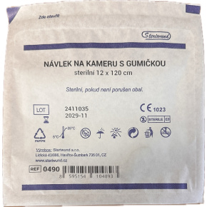 Návlek na kameru 12x120cm sterilní s gumičkou 
