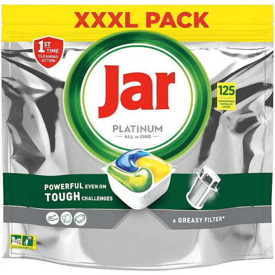 Jar Platinum All in One Lemon, kapsle do myčky XXXL Pack 125ks