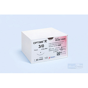 OPTIME rapid, USP 3/0, jehla 22mm, 1/2kruh, cutting, 75cm (36ks/bal) bezbarvé OPTIME rapid, USP 3/0, jehla 22mm, 1/2kruh, cutting, 75cm (36ks/bal) bezbarvé