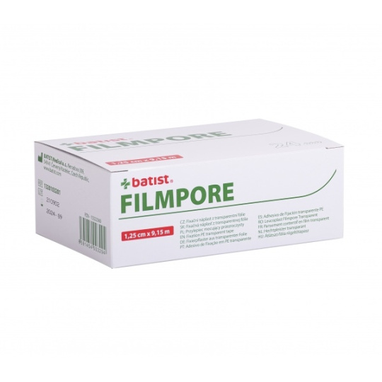 FILMPORE náplast fixační z porézní transparentní fólie 2,5cm x 9,15m (12 ks)