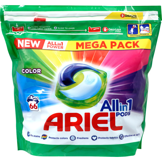 Ariel Pods All-in1 66 ks - COLOR Mega Pack