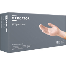 Ochranné rukavice simple vinyl bez pudru vel.L (100ks/bal)(10bal/kart)