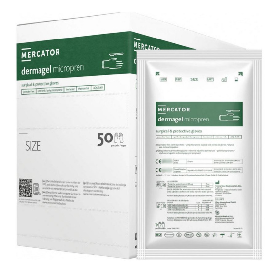 Dermagel MICROPREN chirurgické rukavice bez latexu a bez pudru (50párů/bal)