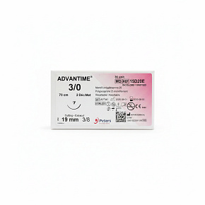 ADVANTIME, USP 3/0, jehla 19mm 3/8, reverzní řez, 70cm (36ks/bal)
