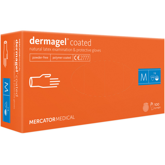 Rukavice latexové bez pudru DERMAGEL coated (100ks)