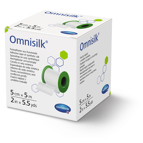 Omnisilk náplast cívková z hedvábí, bílá, 5cmx5m