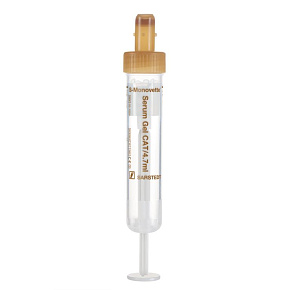 Zkumavka S-Monovette 4,7 ml Serum + gel CAT, hnědá (50ks) Zkumavka S-Monovette 4,7 ml Serum + gel CAT, hnědá (50ks)