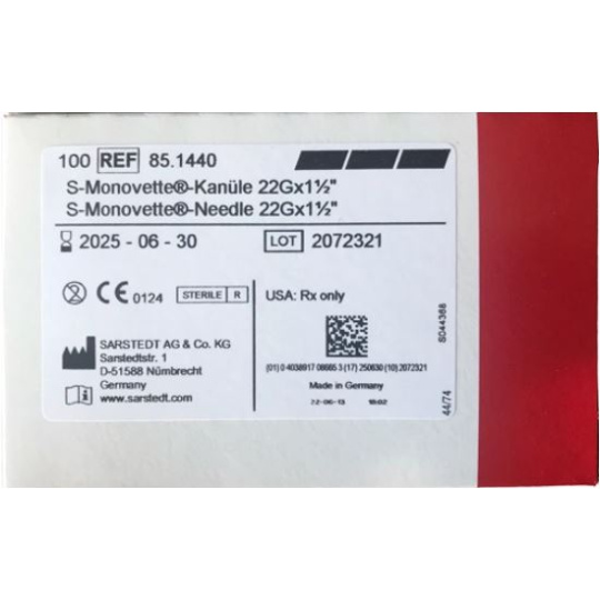 Jehla Sarstedt černá 22Gx1 1/2"  0,7 x 38mm/ (100 ks)